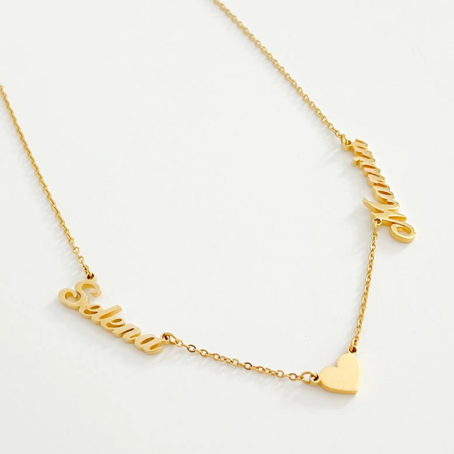 THE PERSONALISED TWO NAME HEART NECKLACE Rosoki