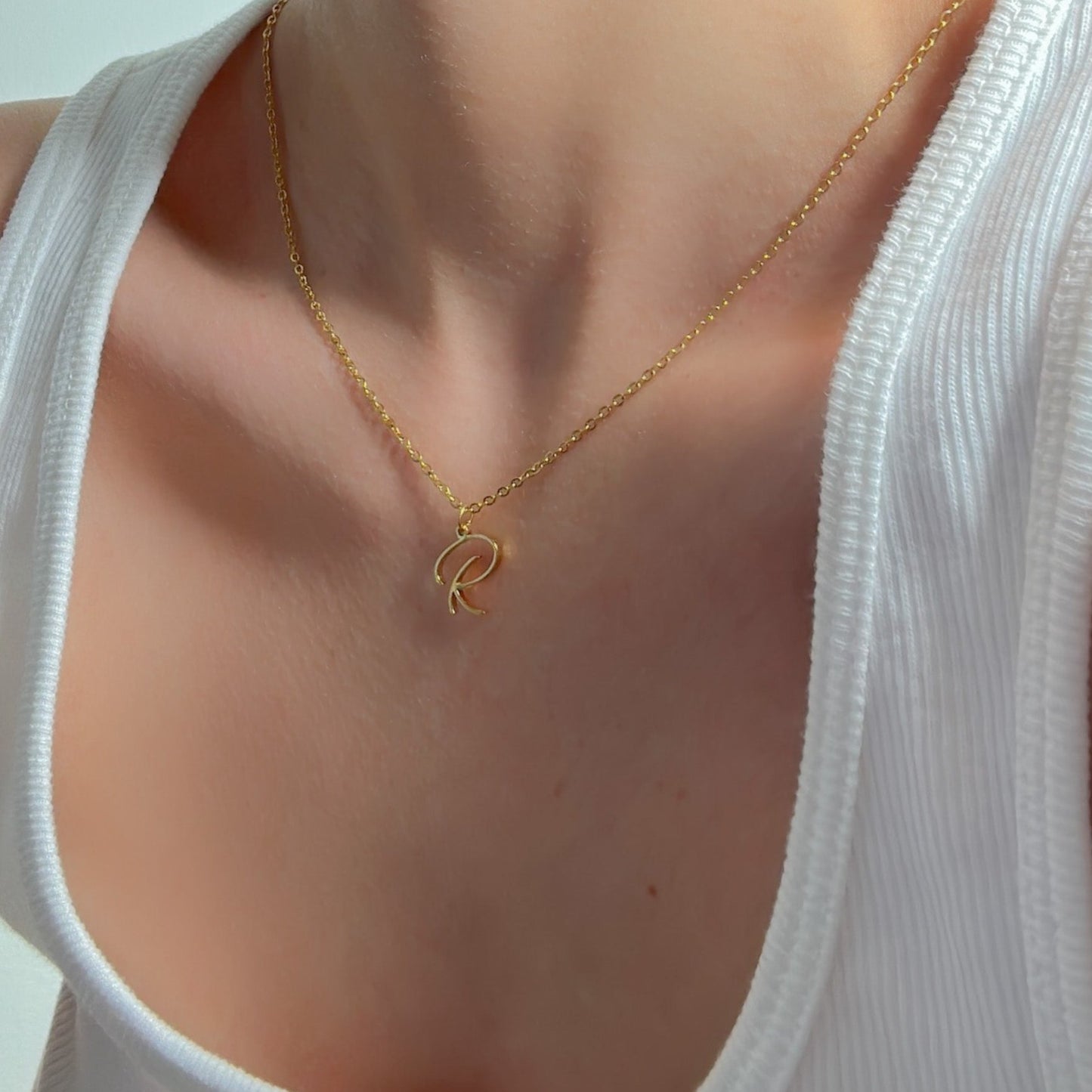 DAINTY CURSIVE INITIAL NECKLACE