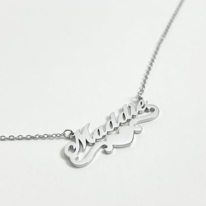 SILVER PERSONALISED HEART NAME NECKLACE