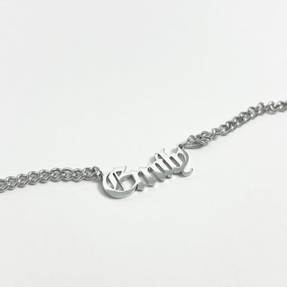 SILVER PERSONALISED BOLD CHAIN NAME NECKLACE