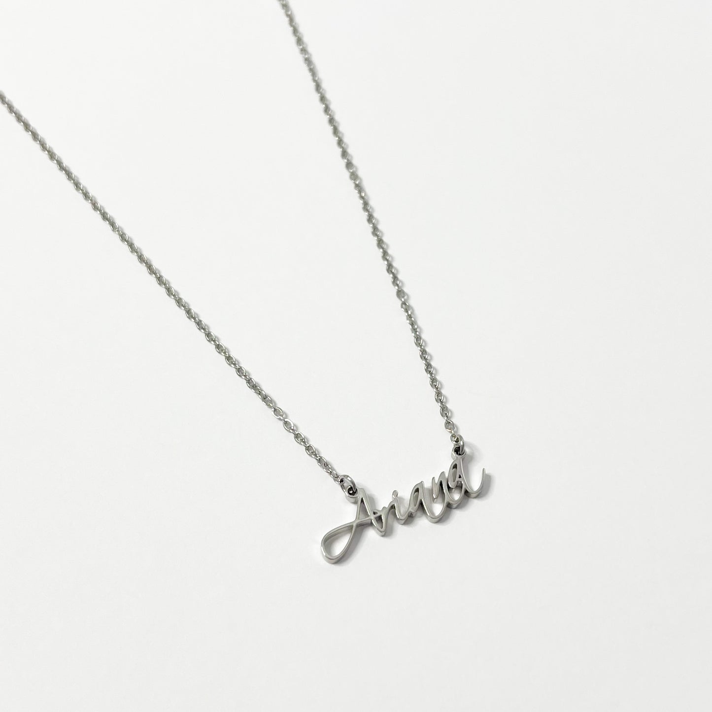 SILVER PERSONALISED CURSIVE NAME NECKLACE