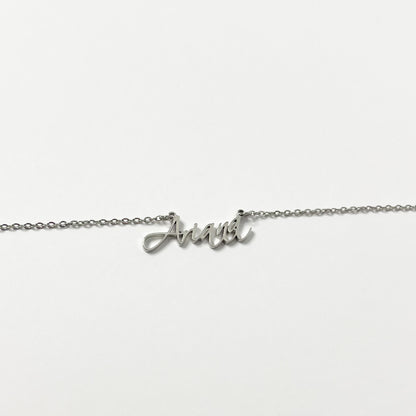 SILVER PERSONALISED CURSIVE NAME NECKLACE