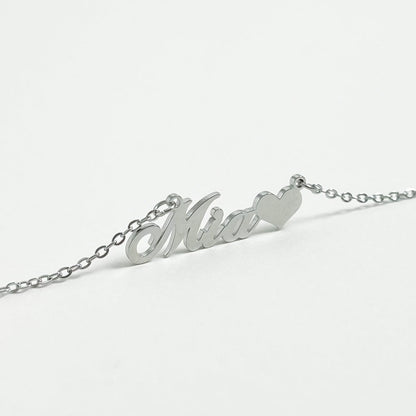 SILVER PERSONALISED CLASSIC HEART NAME NECKLACE