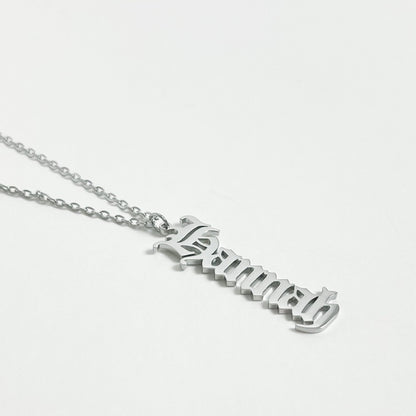 SILVER PERSONALISED VERTICAL NAME NECKLACE