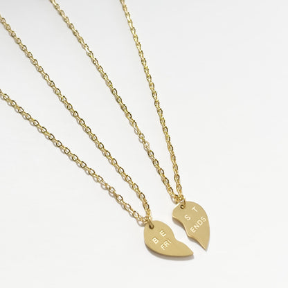 MATCHING BEST FRIEND HEART NECKLACES