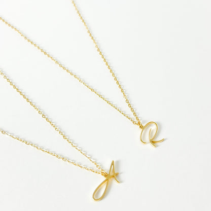 DAINTY CURSIVE INITIAL NECKLACE