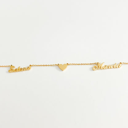 THE PERSONALISED TWO NAME HEART NECKLACE